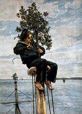 Mañana de Navidad en el mástil, del Número de Navidad de Graphic, 1879 de William Small